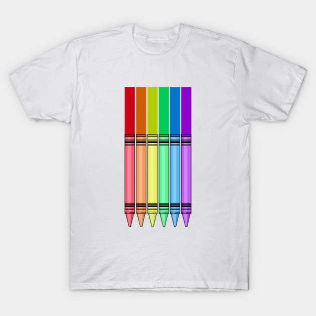 Rainbow Crayon T-Shirt by adamzworld